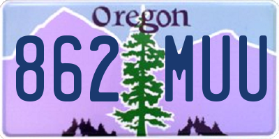 OR license plate 862MUU