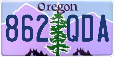 OR license plate 862QDA