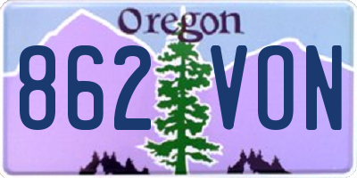 OR license plate 862VON
