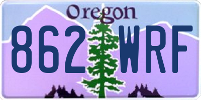 OR license plate 862WRF
