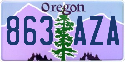 OR license plate 863AZA