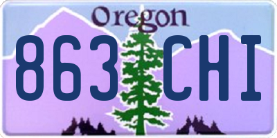 OR license plate 863CHI