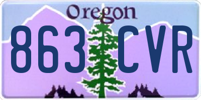 OR license plate 863CVR