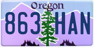 OR license plate 863HAN