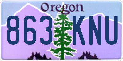 OR license plate 863KNU