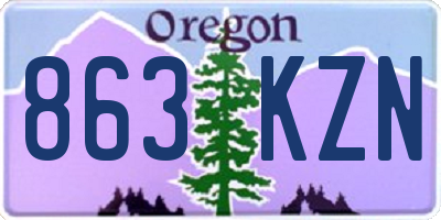 OR license plate 863KZN