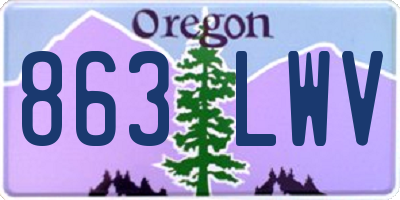 OR license plate 863LWV