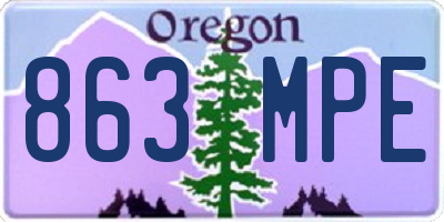 OR license plate 863MPE