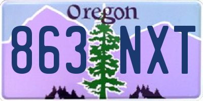 OR license plate 863NXT