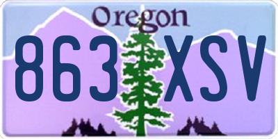 OR license plate 863XSV