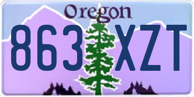OR license plate 863XZT