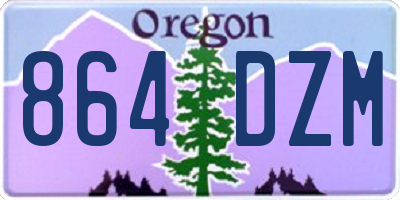 OR license plate 864DZM