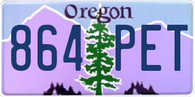 OR license plate 864PET