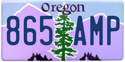 OR license plate 865AMP