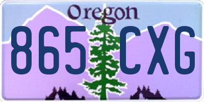 OR license plate 865CXG