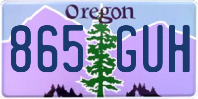 OR license plate 865GUH