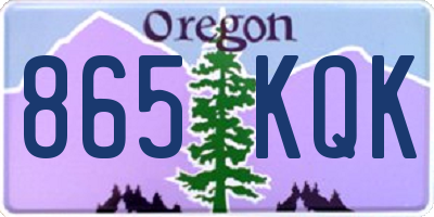OR license plate 865KQK