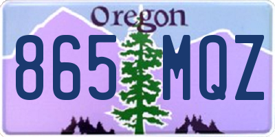 OR license plate 865MQZ