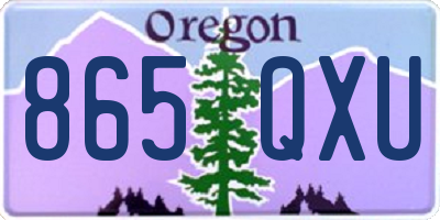 OR license plate 865QXU