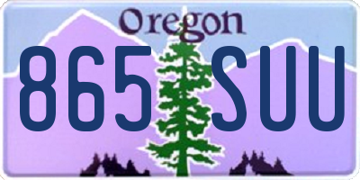 OR license plate 865SUU