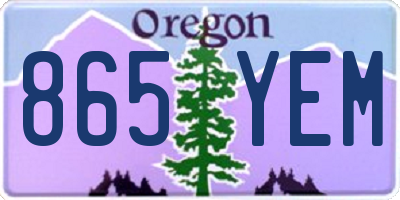 OR license plate 865YEM
