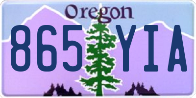 OR license plate 865YIA