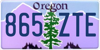 OR license plate 865ZTE