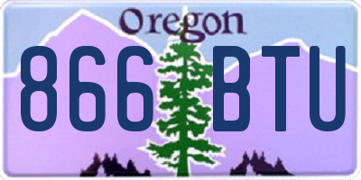 OR license plate 866BTU