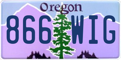 OR license plate 866WIG