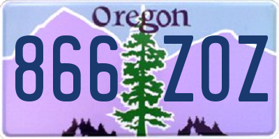 OR license plate 866ZOZ