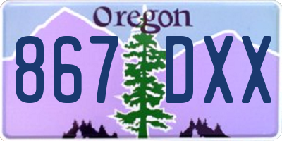 OR license plate 867DXX