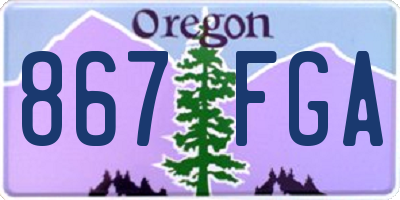 OR license plate 867FGA