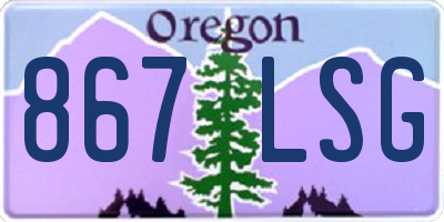 OR license plate 867LSG