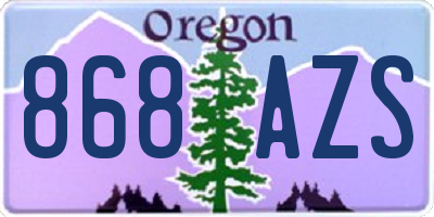 OR license plate 868AZS