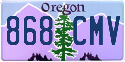 OR license plate 868CMV