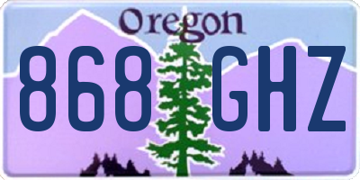 OR license plate 868GHZ