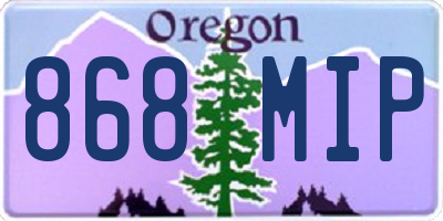 OR license plate 868MIP
