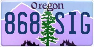 OR license plate 868SIG