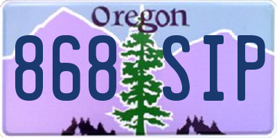 OR license plate 868SIP