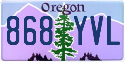 OR license plate 868YVL