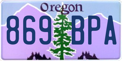 OR license plate 869BPA