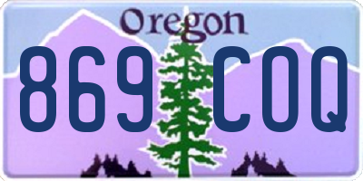 OR license plate 869COQ