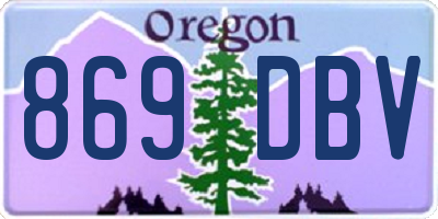 OR license plate 869DBV