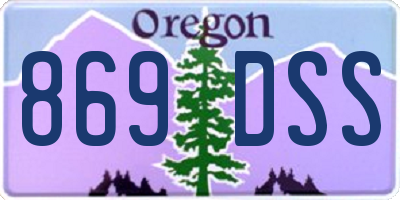 OR license plate 869DSS