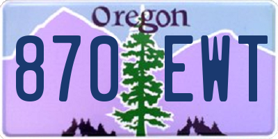 OR license plate 870EWT