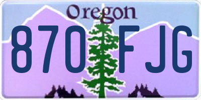 OR license plate 870FJG