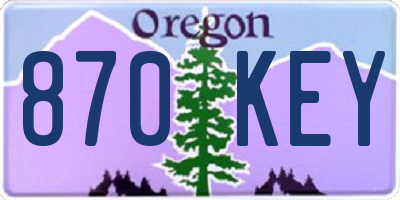 OR license plate 870KEY