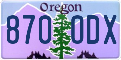 OR license plate 870ODX