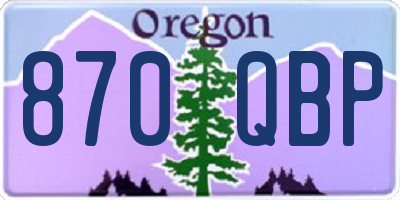 OR license plate 870QBP