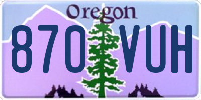 OR license plate 870VUH